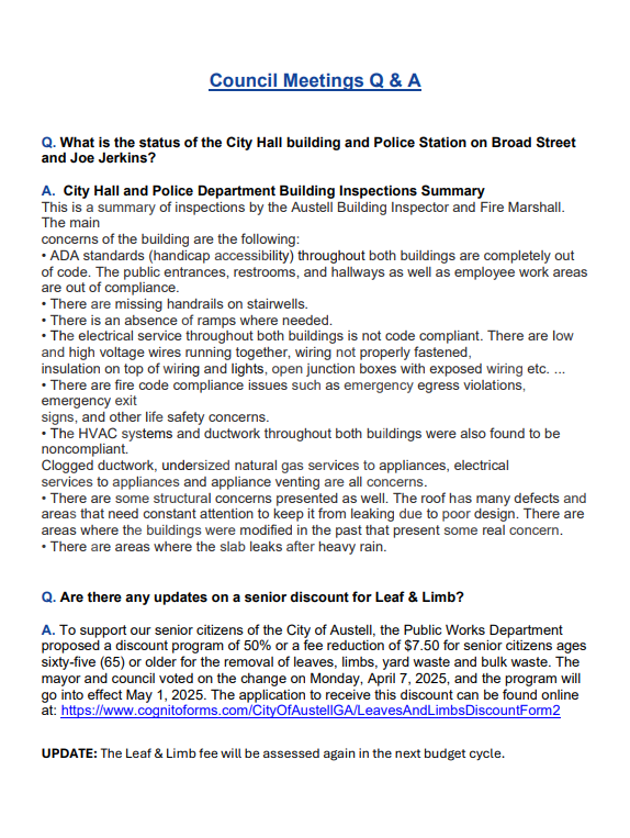 Council Meetings Q & A